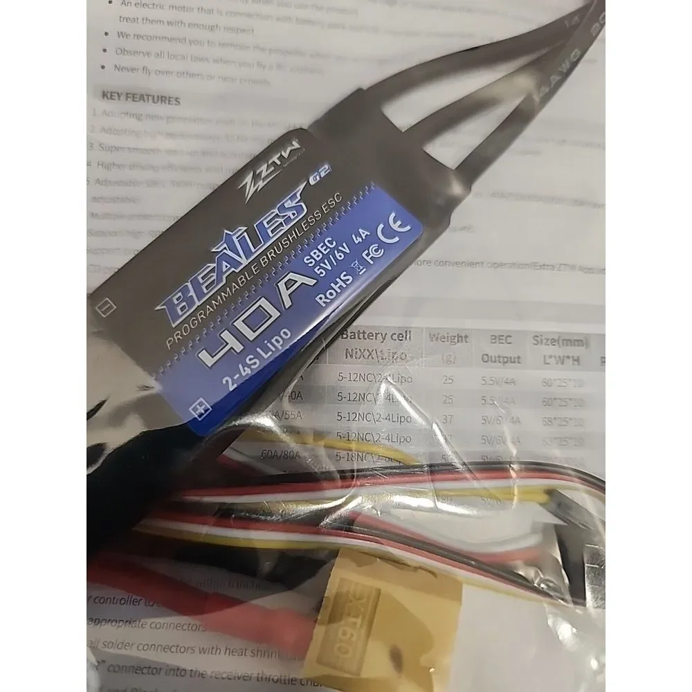ZTW 32 Bit G2 BEATLES ESC‎ 40A 2-4s ESC w/XT60